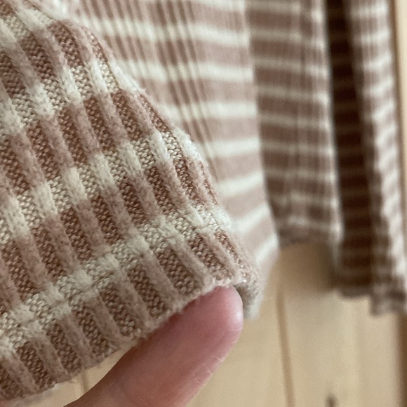 LUCKY BRAND 🍀 lace front striped woven top (M) - Picture 4 of 15